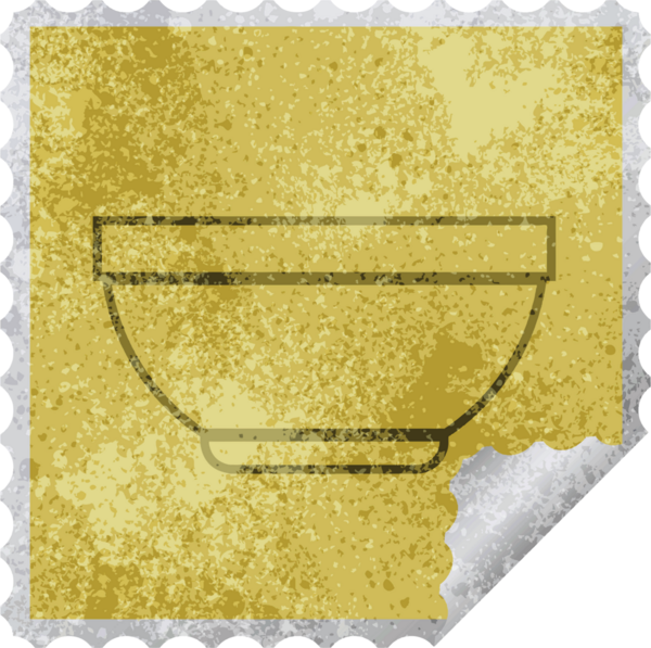 Bir insan tarafından çizilmiş pirinç kase kare kabuğu vektör illüstrasyonu