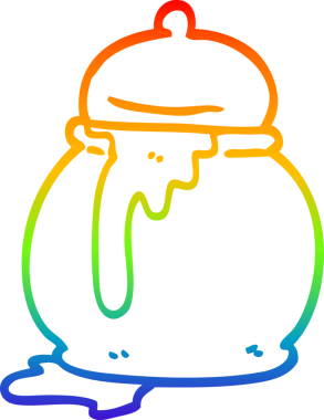 gökkuşağı gradyan çizgi çizimi bir insan tarafından çizilmiş bal küpü