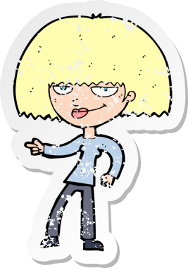 Bir insan tarafından çizilmiş mutlu bir karikatürün gerilimli çıkartması.