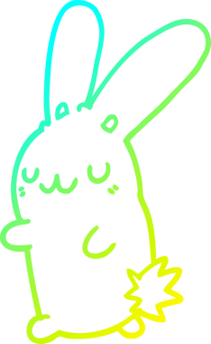 Bir insan tarafından çizilmiş şirin bir çizgi film tavşanı çizimi.