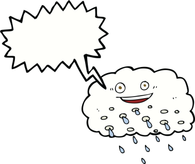 bir insan tarafından çizilmiş konuşma balonlu çizgi film yağmur bulutu