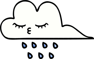Bir insan tarafından çizilmiş bir yağmur bulutu çizgi filmi.