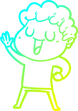 Bir insan tarafından çizilen el sallayan karikatürist çizimi.