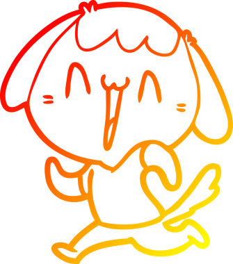 Bir insan tarafından çizilmiş sevimli bir köpeğin sıcak çizgi çizgisi.