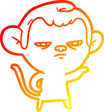 Bir insan tarafından çizilmiş çizgi film maymunu çizimi