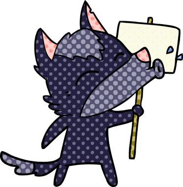 Bir insan tarafından çizilmiş uluyan kurt çizgi filmi.