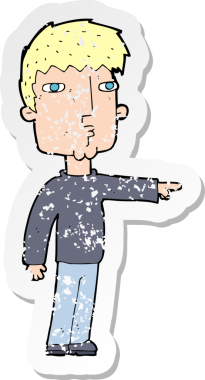 Bir insan tarafından çizilmiş bir çizgi filmin gerilimli çıkartması.