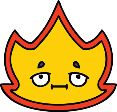 Bir insan tarafından çizilmiş güzel bir ateş karikatürü.