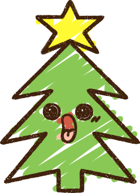 Bir insan tarafından çizilmiş Noel Ağacı Tebeşiri