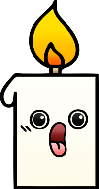 Bir insan tarafından çizilmiş yanan bir mumun gölgeli karikatürü.