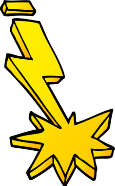 Bir insan tarafından çizilmiş karalama yıldırımı.