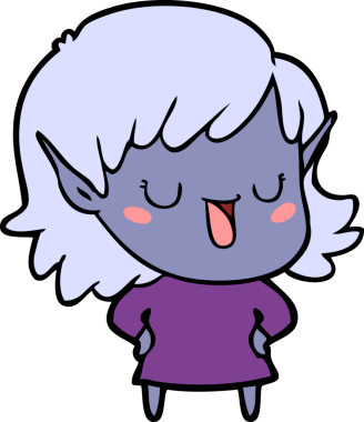 Bir insan tarafından çizilmiş bir elf kızı.