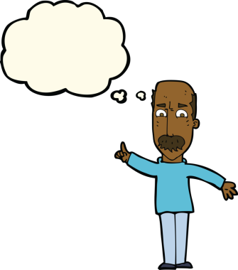 Karikatürist, bir insan tarafından çizilmiş düşünce baloncuğuyla sert bir uyarı yayınlıyor.