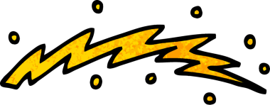 Bir insan tarafından çizilmiş grunge desenli çizgi film yıldırımı