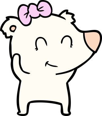 Bir insan tarafından çizilmiş dişi kutup ayısı çizgi filmi.