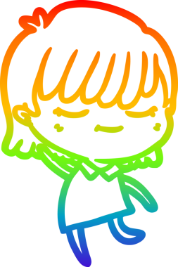 gökkuşağı gradyan çizimi bir insan tarafından çizilmiş bir karikatür kadın