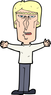 Bir insan tarafından çizilmiş kızgın bir adam.