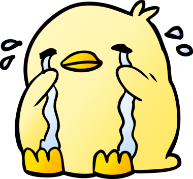 Bir insan tarafından çizilmiş ağlayan bir kuş.