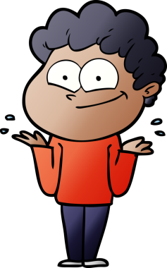 Bir insan tarafından çizilmiş mutlu bir adam.