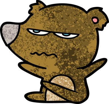 Bir insan tarafından çizilmiş kızgın ayı çizgi filmi.