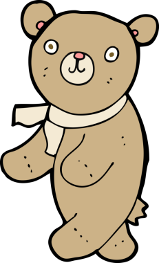 Bir insan tarafından çizilmiş sevimli bir oyuncak ayı.