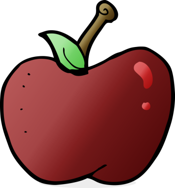 bir insan tarafından çizilmiş elma karikatürü