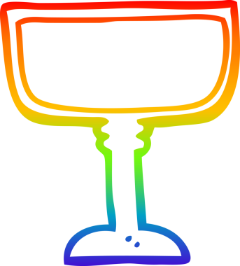 Bir insan tarafından çizilmiş bir şarap kadehinin çizimi.