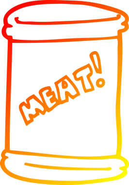 Bir insan tarafından çizilmiş et kutusunun sıcak çizgi çizimi