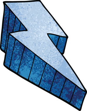 Bir insan tarafından çizilmiş karalama dekoratif yıldırım