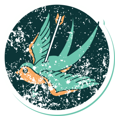 Bir insan tarafından çizilmiş bir kırlangıcın sembolik dövmesi.