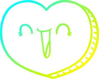 Bir insan tarafından çizilmiş bir aşk karikatürü çizimi.