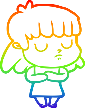 gökkuşağı gradyan çizgi çizimi bir insan tarafından çizilmiş ilgisiz bir kadın