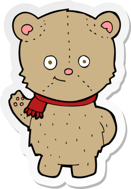 Bir insan tarafından çizilmiş bir ayının çıkartması.