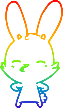 gökkuşağı gradyan çizimi bir insan tarafından çizilmiş meraklı tavşan çizgi filmi