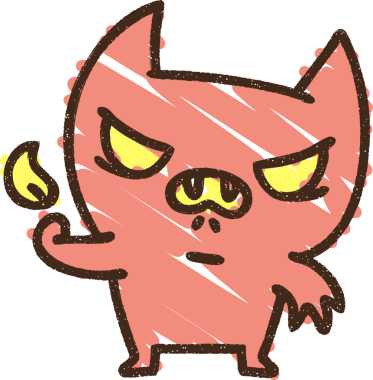 Bir insan tarafından çizilen Küçük Şeytan Tebeşiri