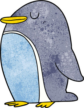 bir insan tarafından çizilmiş penguen çizgi filmi