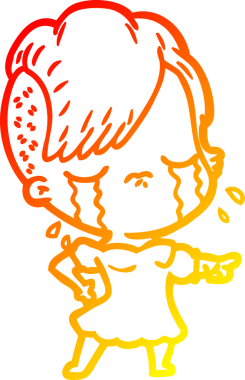 Bir insan tarafından çizilmiş, ağlayan bir çizgi film çizimi.