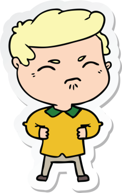 Bir insan tarafından çizilmiş bir karikatür çıkartması.