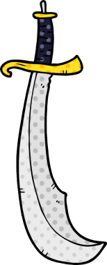 Bir insan tarafından çizilmiş kıvrımlı bir kılıç.