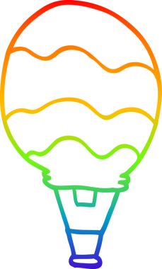 Bir insan tarafından çizilmiş sıcak hava balonunun çizimi.