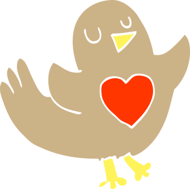 Bir insan tarafından çizilmiş aşk kalbi olan karalama kuşu.