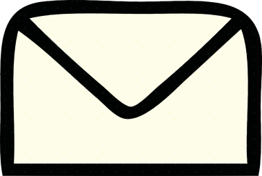 Bir insan tarafından çizilmiş kağıt bir zarfın çizgi roman tarzı karikatürü