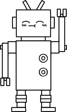 Bir insan tarafından çizilmiş robot çizimi