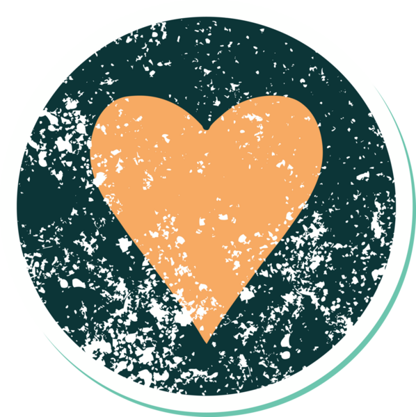 Bir insan tarafından çizilmiş bir kalbin sembolik dövmesi.