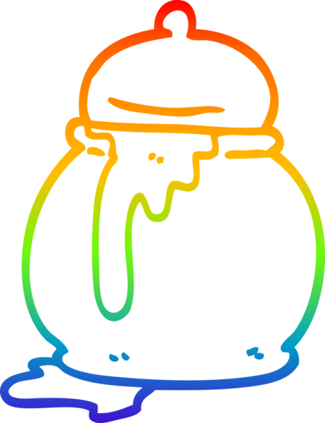 gökkuşağı gradyan çizgi çizimi bir insan tarafından çizilmiş bal küpü