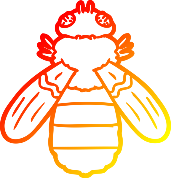 Bir insan tarafından çizilmiş karikatür arısının sıcak çizgi çizimi