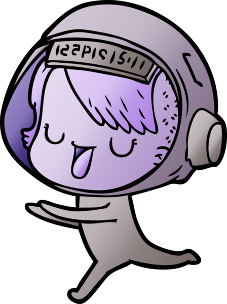 Bir insan tarafından çizilmiş astronot kadın.