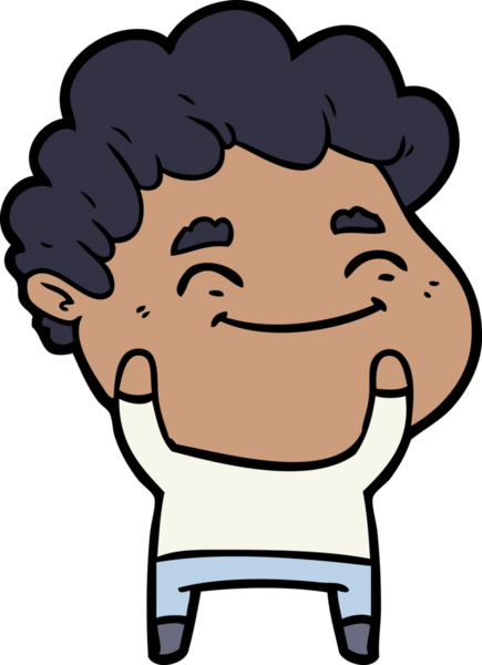 Bir insan tarafından çizilmiş çizgi film dostu bir adam.