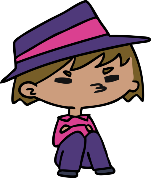 Bir kawaii 'nin insan tarafından çizilmiş şirin bir çocuk çizimi.