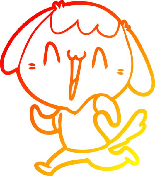 Bir insan tarafından çizilmiş sevimli bir köpeğin sıcak çizgi çizgisi.